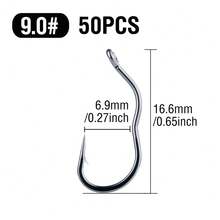 50 Pcs High Carbon Steel Three Arcs Automatic Flipping Fishing Hook Sharp Barbed Fishing Accessories For Carp Grass Carp Catfish - H056 - View 23