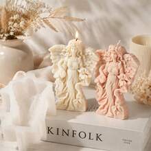3D Angel Candle Silicone Mold Handmade Candle Making Mold Vintage Angel Girl Statue Candle Mold Winged Angel Sculpture Candle Mold For Wedding Home Decoration Gift - Angel Mold - View 2