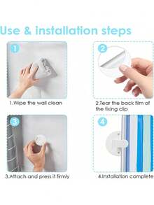 1pc/2pcs/3pcs/4pcs Plastic Shower Curtain Clips, Bathroom Windproof & Splash-Proof Curtain Rail, Home Style Weighted Suction Cup Curtain Fixing Clips, Shower Curtain Fabric, Curtain Weight Clips - Multicolor - View 6