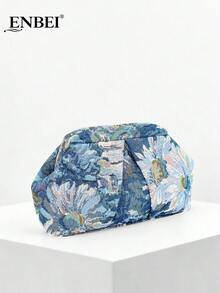 ENBEI Sommer Mode Blumen Urlaub Stil Clutch Tasche Make-up Tasche, Strandtasche, neue Mode Geldbörse, Strand Handtasche, einfach und vielseitig, elegante Mode Abendtasche, Sommer Urlaub Essential, Party, Abend, Hochzeit, Date und Einkaufen. Perfektes Geschenk für Lehrertag oder Weihnachten. - Verschiedenfarbig - Übersicht 5