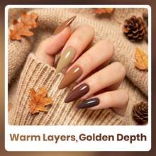 Beetles 6 Colors Fall Whisper Brown Gel Nail Polish Set, Brown Nude Earth Tone Gel Polish Kit, Soak Off UV LED Autumn Nail Art Manicure - 6 Colors Fall Whisper Brown - 查看 5
