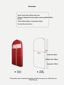 1件裝加厚透氣3D衣物防塵罩，可折疊衣櫥收納袋，適用於長款羽絨外套、貂毛大衣、外套、西裝、毛皮防塵罩，半透明3D衣物罩，掛式防塵布，適用於臥室、衣櫥、衣櫃、居家、宿舍收納與整理或旅行，臥室房間裝飾，返校季 - 彩色 - 查看 9
