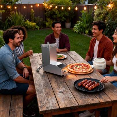Gril de camping en acier plein de 3,5 mm d'épaisseur, support de cuisson polyvalent pour barbecue en plein air, patio et jardin, convient aux cocottes et poêles à griller, disponible en noir et argent