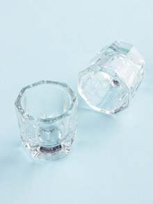 Nail Crystal Liquid Cup - Transparent Glass Nail Monomer Liquid Bowl, Wetting Tray, Acrylic Powder Holder, Acrylic Glass Jar For Nails - Clear - View 1