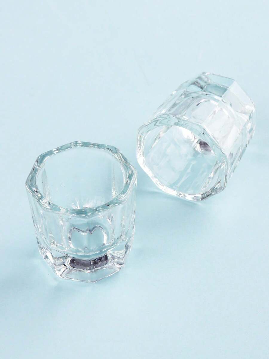 Nail Crystal Liquid Cup - Transparent Glass Nail Monomer Liquid Bowl, Wetting Tray, Acrylic Powder Holder, Acrylic Glass Jar For Nails - Clear - View 1