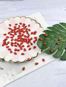 100/70pcs Self-Adhesive Wooden Ladybug Decorations, Cute Red Ladybug Stickers, Autumn Home Decor, Halloween Decorations, DIY Handmade Ornaments, Suitable For Flower Pots, Scrapbooks, Gift Boxes, Weddings And Holiday Party Miniature Landscape Decor - Multiple Styles - View 3