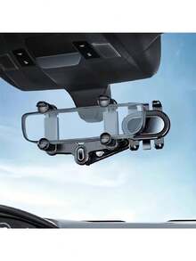 Car Rearview Mirror Reversing Mirror Bracket Navigation Retractable Multi-Functional Car Phone Holder 1 Set - A - View 6