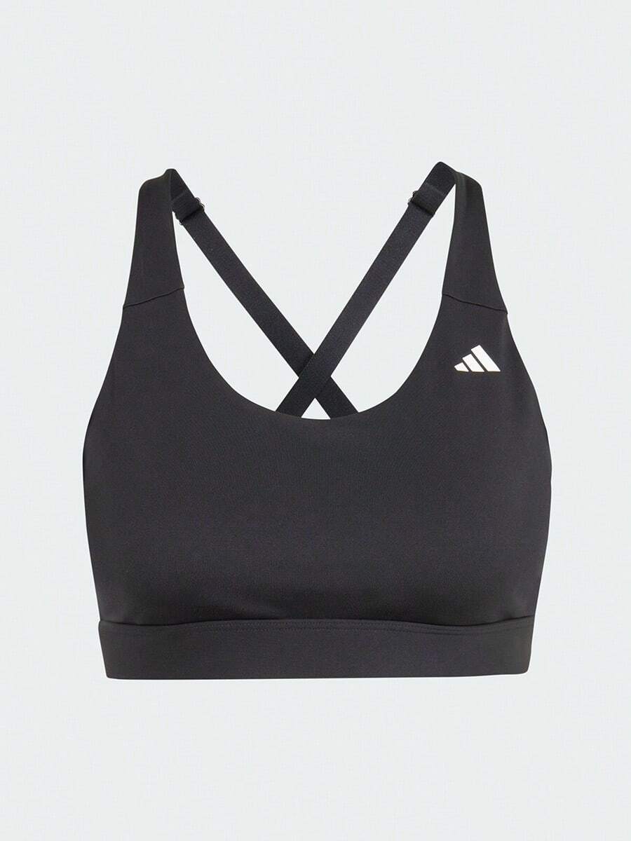 Adidas Comprehensive Training U-Neck Sports Bra, All-Season Women's Yoga Fitness Workout Bra IT6693 - Black/white - View 1