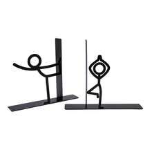 A Pair Of Creative Metal Bookends Featuring Two Matchstick Figures In Distinct Poses, Fun Silhouette Book Stoppers With Interacting Matchstick Characters, A Whimsical Gift Ideal For Book Lovers, Students And Office Workers, Perfect Presents For Birth - One Size - View 14