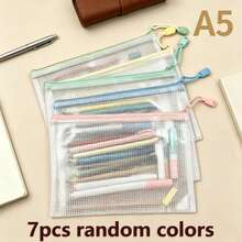12/8/1pc Tas Penyimpanan Resleting Morandi Ukuran A5, Tas Penyimpanan Serbaguna untuk Alat Tulis Kantor, Perlengkapan Kosmetik, Penyimpanan Dokumen, Koleksi, Warna Acak - Beraneka warna - View 10