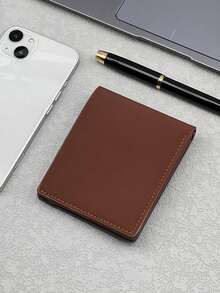 HOVI'S Men's Slim Bifold Wallet - Navy Blue Compact Front Pocket Wallet With Quick Access ID Window, Multiple Card Slots, SIM Card Slot And Cash Compartment - Brown - View 5
