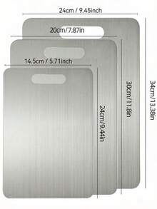 Silver Stainless Steel Cutting Board, Durable Kitchen Chopping Board, Cutting Mat, Kitchen Cutting Board, Kitchen Tool, Suitable For Cutting Vegetables, Fruits, Chicken And Beef, Multi-Functional Kitchen Tool, Ideal For Outdoor Camping - View 13