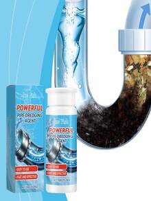 JUE FISH Powerful Pipe Dredging Agent - Quick Clog Remover For Kitchen & Bathroom Drains, Heavy Duty Hair, Grease, Soap Scum Dissolver Powder, Professional Sewer Clean Agent For Sinks, Showers, Toilets - Multicolor - View 7