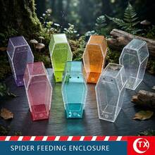 Multi-Color Transparent Acrylic Reptile & Amphibian Terrarium, No Assembly Magnetic Ventilation Lid Spider Habitat Box With Feeding Water Dish, 360° Fully Transparent DIY Enclosure For Jumping Spiders, Tarantulas, Lizards And Small Pets, Suitable For Beginners - Clear - View 4