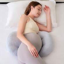 U-Shaped Adjustable Pregnancy Pillow, Multi-Function Maternity Support Cushion For Back, Belly, Legs And Whole Body, Soft Polyester Fiber, Suitable For Side Sleeping - Multicolor - View 11