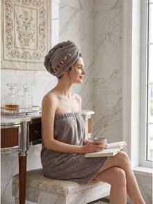 1/2/3pcsMicrofiber Hair Drying Towel Wrap, Super Absorbent Quick Dry Hair Turban Cap For Women, Anti-Frizz Bath Accessory, Soft Coral Fleece Hair Towel Wrap - Multicolor - View 3