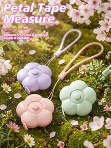 Cute Floral Soft Measuring Tape (For Waist/Height Measurement), With Lanyard And Button, Double-Sided Centimeter/Inch Scale, Portable Emergency Use, Sewing And Body Measuring Tape, Suitable For Waist, Chest, Fabric, DIY Crafts, Travel Sewing Kit - Multicolor - View 1