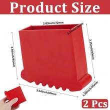Rectangular Aluminum Ladder Feet Covers, Non-Slip Wear-Resistant Rubber End Caps, Step Ladder Foot Pads, Anti-Corner Protective Rubber Tubing Tips - C - View 6