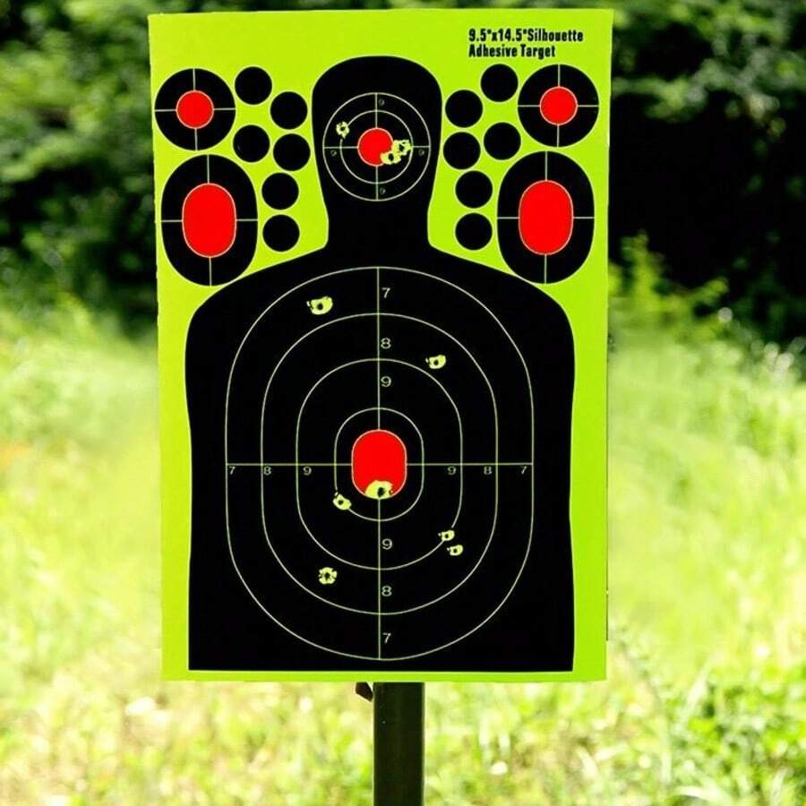 15/20pcs Human-Shaped Targets, Made Of Reactive Splatter And Fluorescent Paper Material, Suitable For Shooting Training - Multicolor - View 1
