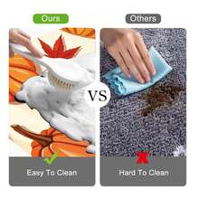 1pc Kitchen Rug, Halloween Pumpkin & Ghost Print Long Runner Mat, Kitchen Entryway Hallway Decorative Carpet, Holiday Atmosphere Soft Decor, Suitable For Indoor Home Scenes, Fun Cartoon Pattern Design, Adding Unique Halloween Vibe - Orange - View 3