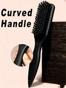 1pc Unisex Smooth Backcomb Beard Brush Boar Bristle Hair Brush Taming Frizz And Flyaways Edge Control Comb Volumizing Wooden Handle Comb Detangling Comb Hairline Control Comb Slip Comb Hair Comb Volumizing Wooden Handle Comb Edge Control Comb Plastic Hair Comb Creating Smooth Ponytail Bun - With Wide Pointed Tail Backcomb And Detangling Comb Convenient For Parting Styling Polishing And Smoothing Hair Creating Smooth Frizz-Free Hairstyle Suitable For Men And Women Recommended As Christmas Gift - Multicolor - View 3