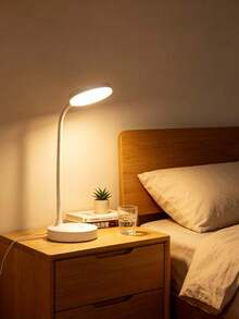 1pc White LED Round Base Button Desk Lamp, Eye-Protection Reading Light, LED Table Lamp, Desk Lamp, Rechargeable/Plug-In Optional, 3 Color Temperatures, Suitable For Dorm, Bedroom, Home, Night Light, Lampshade, Book Light, Bedroom Lighting, Table Lamp, Reading Light, Reading, Office Desk Supplies, Bedroom Lighting, Wireless Lamp, Bedroom Lamp, Lighting, Lamp, Light, Rechargeable Model Battery Capacity: 800mAh - Round Base Table Lamp - View 9