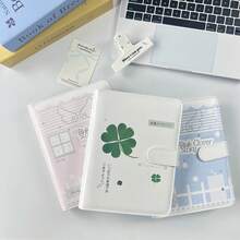 A5 Minimalist Four-Leaf Clover Loose-Leaf Notebook, Made Of PU Leather, Can Be Used As A Sticker Organizer, Folder, Sticker Book, Photo Organizer, Photo Album, Savings Planner, Journal, Notepad Or Office Stationery. - A5 Four-leaf Clover Binder - View 2