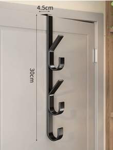 1入碳鋼免鑽孔門鉤 重型金屬多功能毛巾架 節省空間垂直設計收納掛鉤架 浴室門毛巾架 鈦金色 無需鑽孔 適用於臥室 - 查看 13
