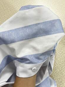 Women's Colorblock Wide Striped Dress, Spring/Summer Elegant - Baby Blue - View 5