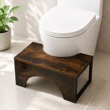 Ergonomic Toilet Stool, Non-Slip Bathroom Footstool, Thickened Heavy-Duty Toilet Seat Stool, Squatting Posture Health Aid - Rust Brown - View 4