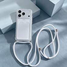 1 Stück transparente Kartenhalter Handyhülle mit 4-Ecken-Sturzsicherung + verstellbarem Lanyard-Seil, kompatibel mit iPhone 17 Pro Max/16 Pro/15 Pro/14 Pro Max/11/Galaxy S26 Edge/S25 Plus/S24/S23+/Galaxy S20 FE/Galaxy A37/A57/A27/Note 14 Pro/A4/A13C/A3X/A58/A16/A5 PRO/Smart 8 Serie, geeignet für Männer und Frauen für den täglichen Gebrauch - Transparent - Übersicht 4