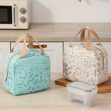 New Fashion Large Capacity Lightweight Ink Pattern Insulated Bag, Reusable, Suitable For Work, School, Commute, Lunch Box, Outdoor Travel Cooler Bag, Picnic Bag, Lunch Bag, Dinner Bag, Non-Food Contact - Multicolor - View 2