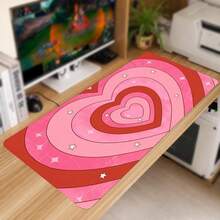 MousePad Grande Estampa Corações Desk Pad 80x30 ou  25x18cm Base Antiderrapante - vintage - Visão 2