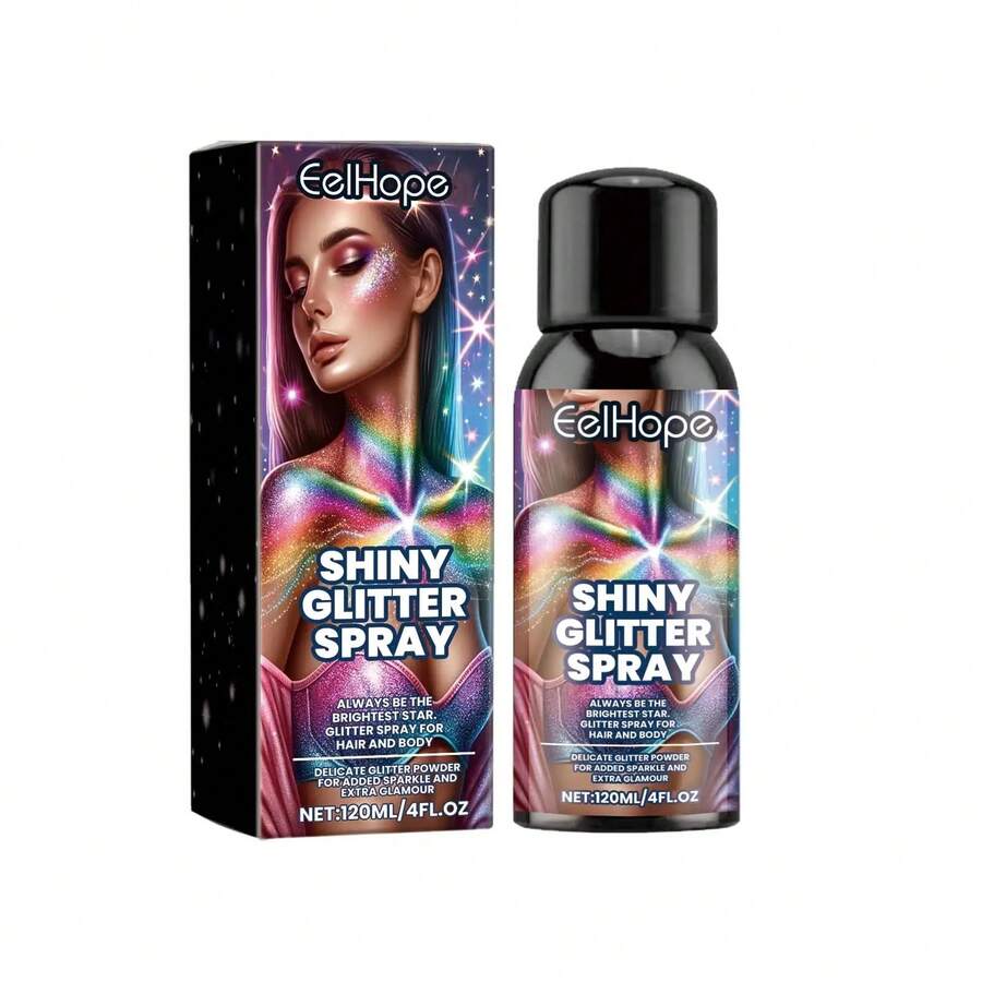 Spray de brillo para maquillaje de escenario Eelhope, bola de festival, atmósfera rave, resaltado de cabello y cuerpo, spray brillante - 1 - Ver 1