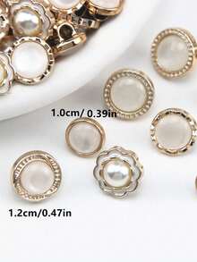 50 piezas botón con diseño de diamante de imitación al azar DIY - Multicolor - Ver 6