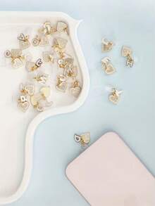 Cute Sparkling Rhinestone Heart Letter Type-C Dust Plug Suitable For E-Book Readers Phones Tablets And Other Devices Fun Tech Accessory Birthday Gift - Rhinestone Heart for Type-c - View 5