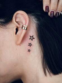 20 Tato Temporer Hitam, Tahan Air dan Tahan Lama, Termasuk Berbagai Desain Lucu dan Frasa Pendek Bahasa Inggris, Cocok untuk Liburan, Pesta, dan Penggunaan Sehari-hari Wanita. - Hitam - View 5