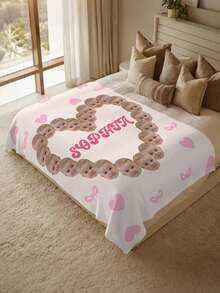 1pc Customized Photo Blanket, Personalized Bed Blanket, Customizable Name And Photo, Best Blanket, Comfortable Blanket, Family Gift, Birthday Gift, Anniversary Gift, Christmas Gift, Personalized Gift, Holiday Gift, Gift For Family, Warm Gift For Baby - Style 1 - View 2