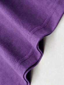 Camiseta con gráfico de gran fan de Jesús -Ajuste holgado- Estilo relajado y fácil, - Morado - Ver 4