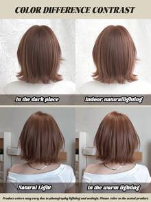 12 Inch Brown Short Bob Curly Wigs For Women Soft Silky Heat-Resistant Synthetic Fiber Wigs For Daily Or School,Use, Perfect For Holidays Music Festivals Celebrations, Sakura Celebration,Graduation Gift & Gift For Friend's Wig Accessory, Halloween - Multicolor - View 8
