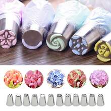 7/27Pcs Cake Decorating Piping Set, Flower And Leaf Icing Nozzles With Couplers, Disposable And EVA Piping Bags For Cupcake Cookie Baking - View 5