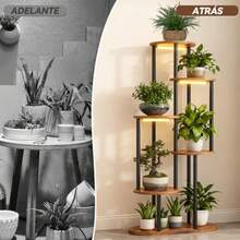 FURRIFIC Soporte para Plantas con Luz de Crecimiento 6 Niveles, Maceteros para Interior y Exterior, Estante de Hierro Resistente Mueble para Plantas Organizador de Sala, Dormitorio, Oficina y Jardín - Multicolor - Ver 8