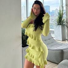 Women Short Dresses - Yellow-green - View 5
