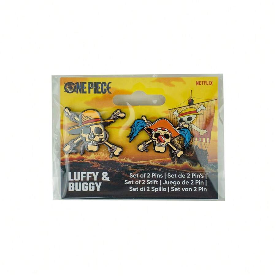 1PC Netflix Official Licensed One Piece Luffy Character Cute Party Hat Anime Polished Enamel Pin Metal Badge Backpack Denim Jacket Holiday Gift - Multicolor - View 1
