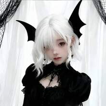 2pcs Little Devil Bat Hair Clips Funny Holiday Cosplay Photo Performance Prop Hair Accessories,Halloween - Black - View 1