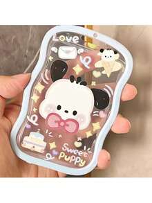 SANRIO Wave Edge Clear ID Card Holder With Braided Wrist Strap And Acrylic Charm, Made Of High-Quality Transparent Material, Scratch-Resistant And Durable. Fits Work ID, Student Cards, Bus Cards, Suitable For School, Office And Daily Carry. - View 2