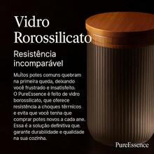 Pote Hermetico De Vidro 1L Borossilicato Com Tampa Bambu Capacidade - Visão 5