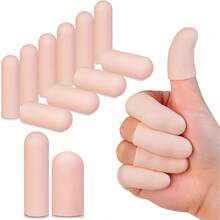 5/10pcs Protective Finger Sleeves, Finger Protection Covers, Anti-Cracking, Moisturizing Finger Sleeves, Injury, Writing, Anti-Abrasion, Anti-Freeze Finger Sleeves, Pain Relief Covers - Silicone Finger Protectors - View 2