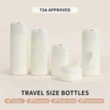 5pcs Set - Minimalist Fashion Travel Dispenser Bottles, Cosmetic Sample Bottles Travel Set, Refillable Squeeze Bottles, Suitable For Cosmetics, Shampoo, Cream, Conditioner And Body Lotion - Multicolor - View 6
