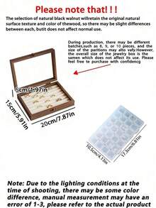 1 buah Kotak Penyimpanan Perhiasan Kayu Kecil Antik Cina dengan Tutup Kaca Anti Debu, Untuk Menyimpan Kalung, Gelang, Cincin, dan Perhiasan, Hadiah untuk Pacar atau Istri - MultiWarna - View 10